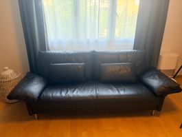 Ledersofa schwarz 3-Sitzer guter Zustand