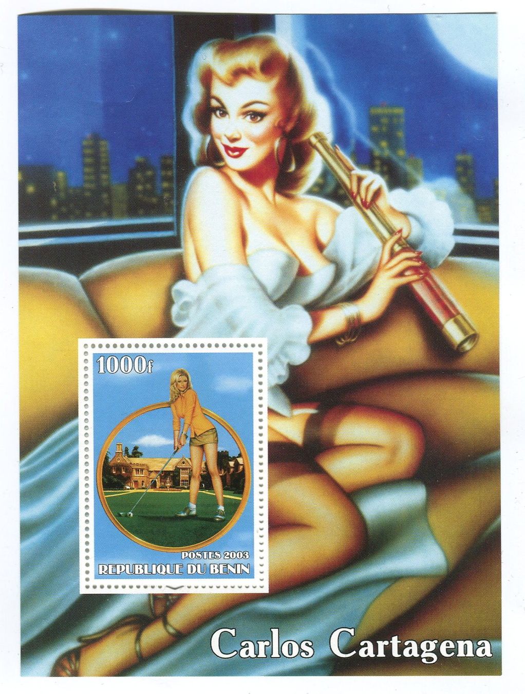 Alle Briefmarken: Block "Pin-up". Benin. – Neu und originalverpackt aus Basel von Butsch5