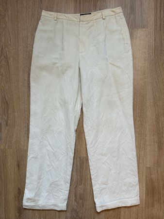 Pantalon blanc crème/jaune Strenesse, t.36/38