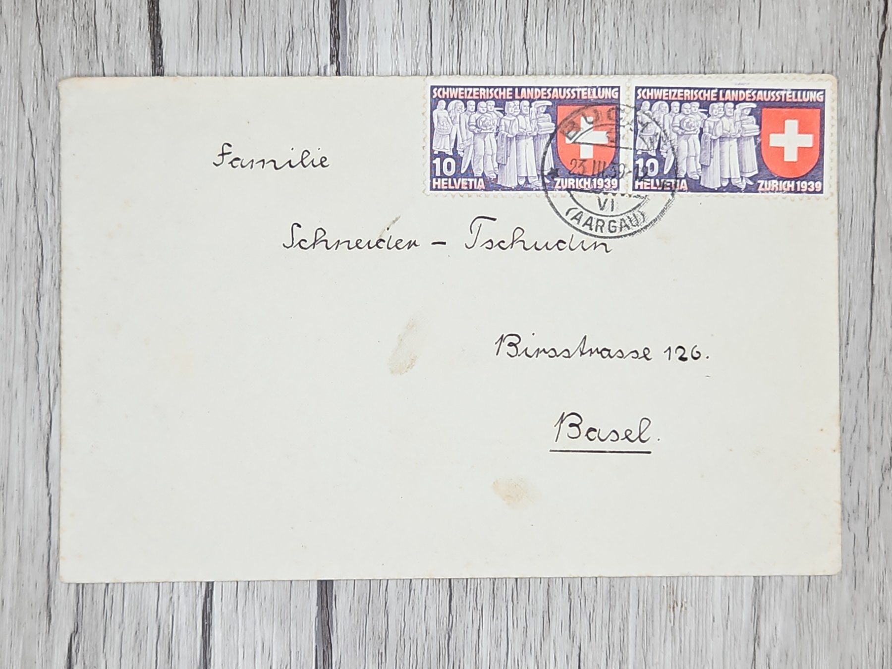 Alle Briefmarken: CL13 Enveloppe + Timbre Suisse 1939 – Gebraucht aus Cousset von Patrick_Collections
