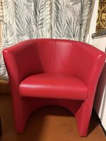 Cocktailsessel rot Kunstleder gebrauchter Zustand