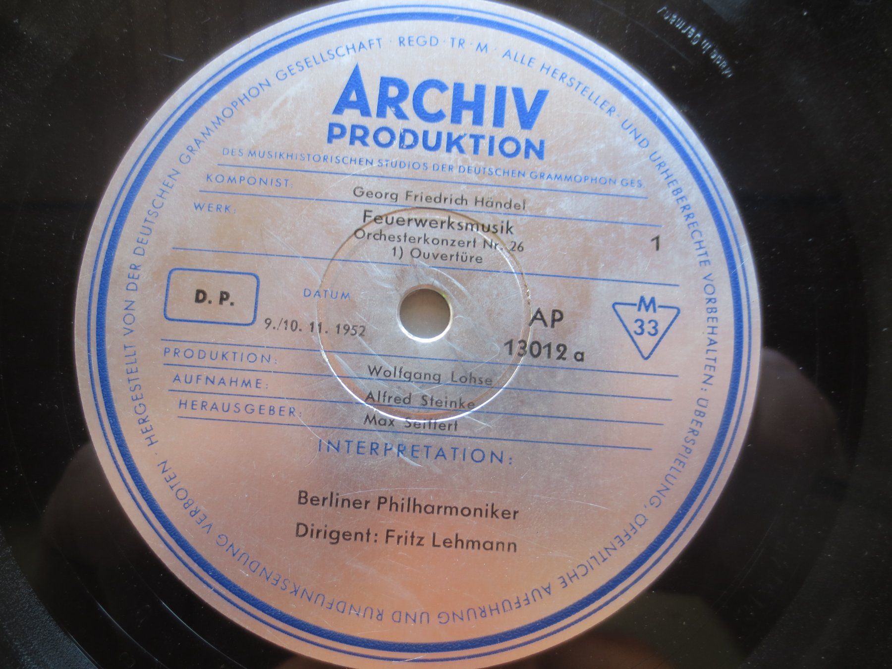 Dischi in vinile: LP: Schellack: Feuerwerksmusik G.F. Händel – Usato da Weier im Emmental venduto da waefler03 1