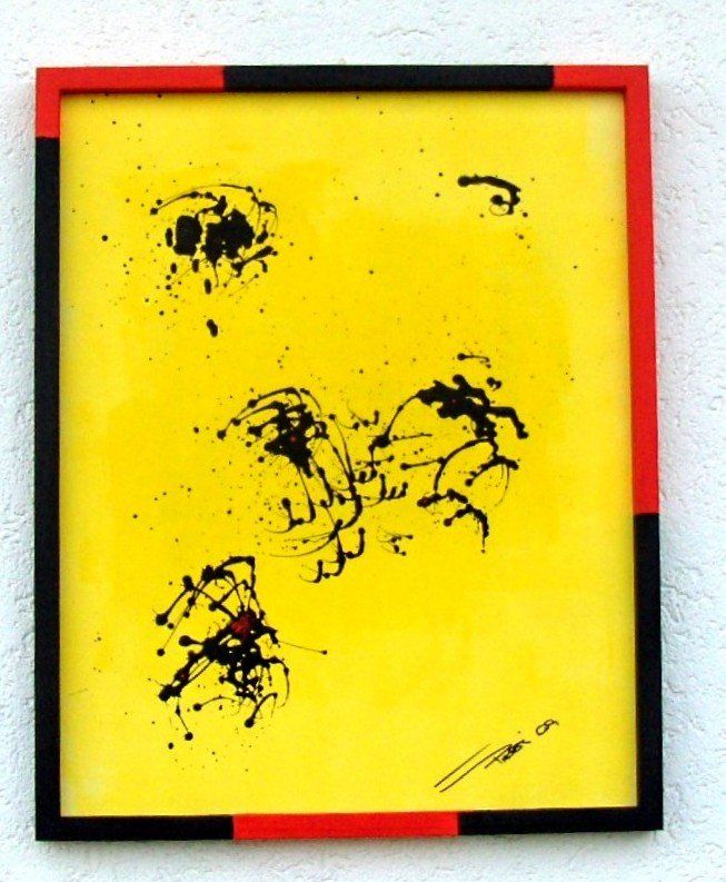 Dipinti: die Spinne - Gelb/Schwarz Originales Gemälde, 67 x 54 – Nuovo e nell'imballaggio originale da Eschenbach venduto da Alicekunst 1