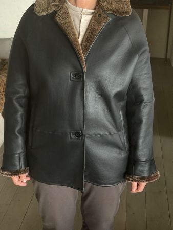 Elegante Damen Winter-Lederjacke mit Pelzkragen Grösse 38
