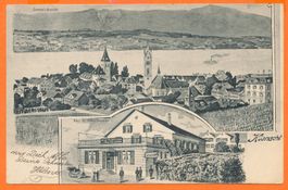 KÜSNACHT / ZH - 2 Bilder mit Rest. Fähnlibrunnen 1907