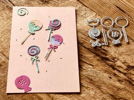 Neues Stanzschablonenset Süssigkeiten / kleine Lollipops