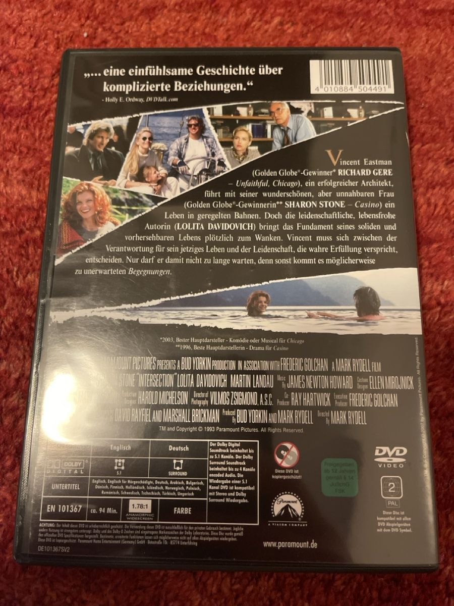 Tutti i DVDs: DVD Begegnungen (Intersection) mit Richard Gere & Stone – Usato da Unterkulm venduto da AnoliOccasion 2