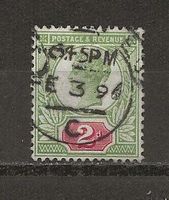 50 ans règne Victoria 2p vert rose 1887