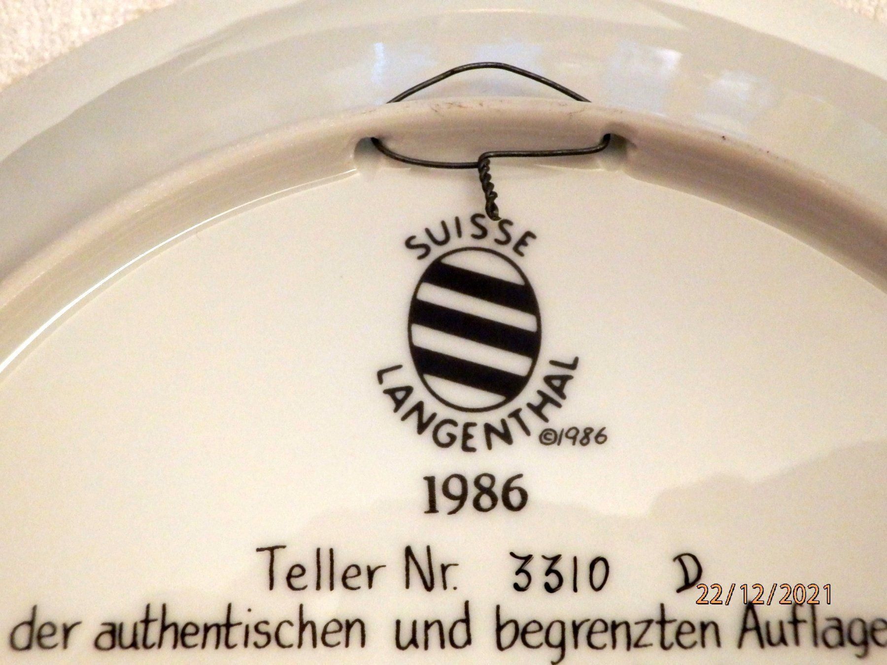 Teller: Albert Anker, Wandteller, Auflage limit. – Gebraucht aus Ueberstorf von dinbau 2