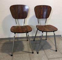 Möbel 2 Stühle Küchenstuhl Kunststoff Chrom 60iger Jahre