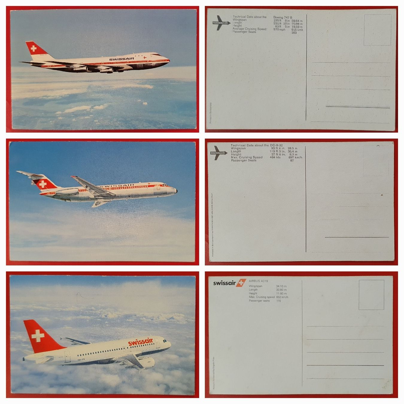 Cartoline postali: 6 Ansichtskarten Swissair Flugzeuge – Usato da Kreuzlingen venduto da Rschweiz1 7