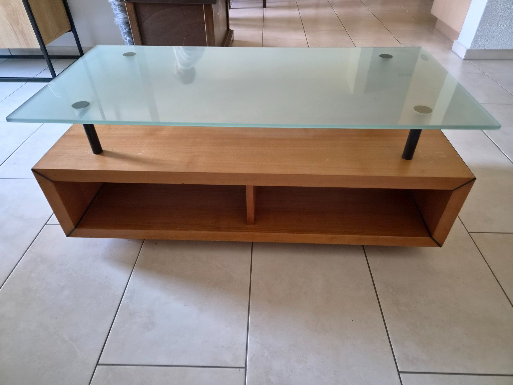 Tische: Couchtisch Glas Holz – Gebraucht aus Düdingen von daenu80