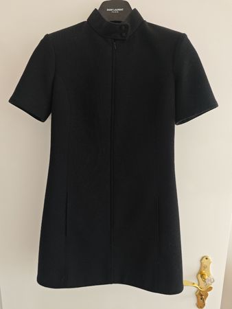SAINT LAURENT Woll Mini Dress black