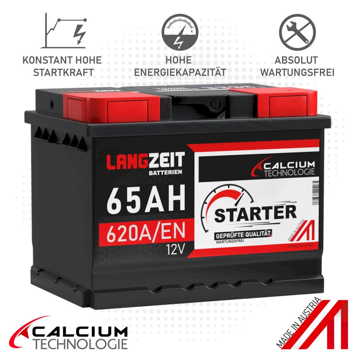 Batteries: LANGZEIT Autobatterie 12V 65Ah – Neuf avec emballage d'origine à Bottighofen par zaap 2