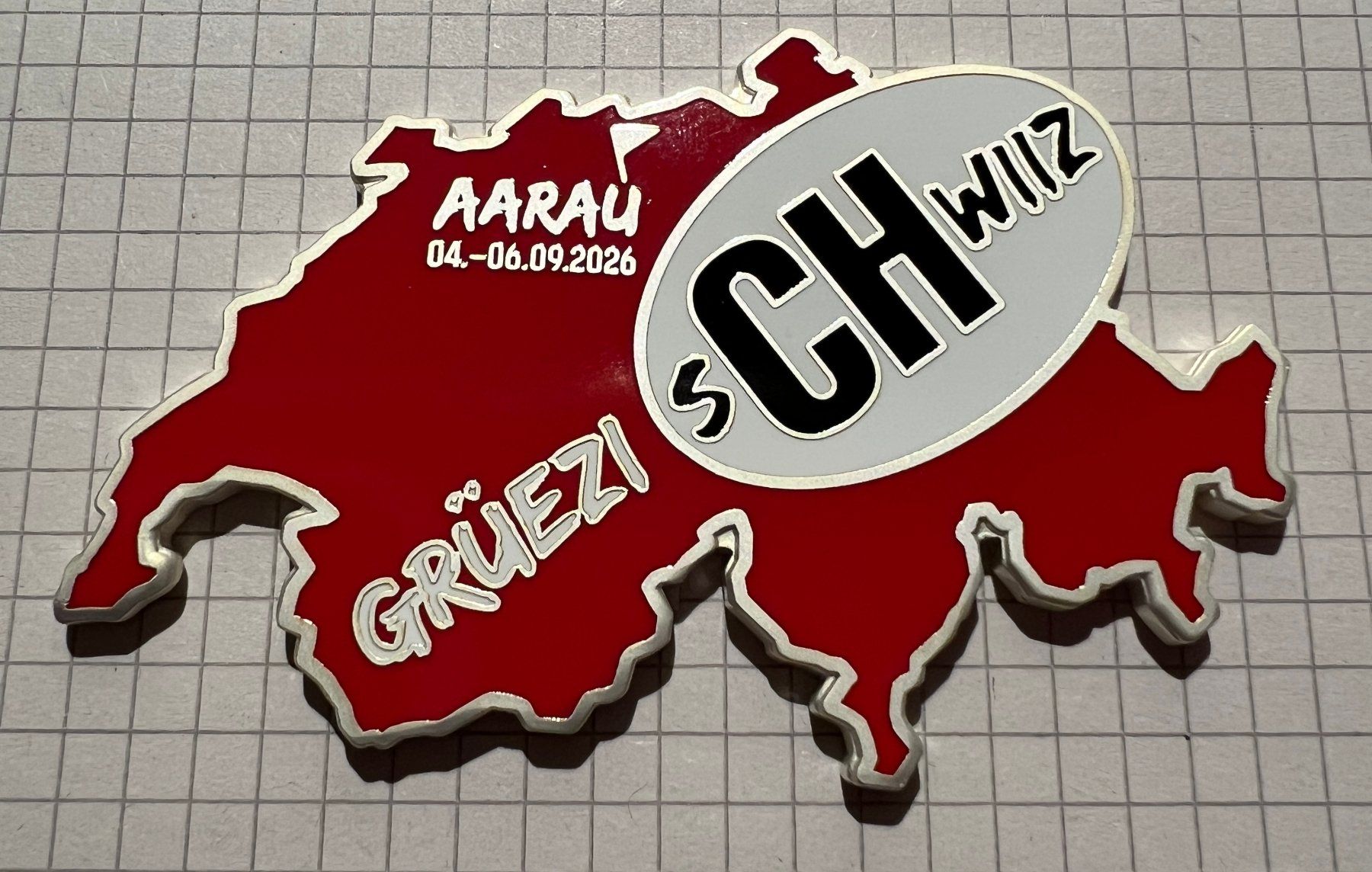 Medaillen: Geocoin MEGA GrüezisCHwiiz - silver – Neu und originalverpackt aus Losone von Danymey