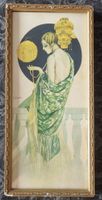 Lithographie Art Déco ancienne - Gaspar CAMPS L'Élégante