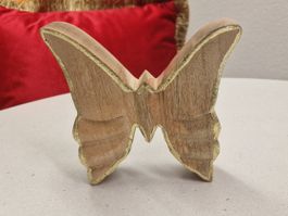 Holz Schmetterling mit Gold Details