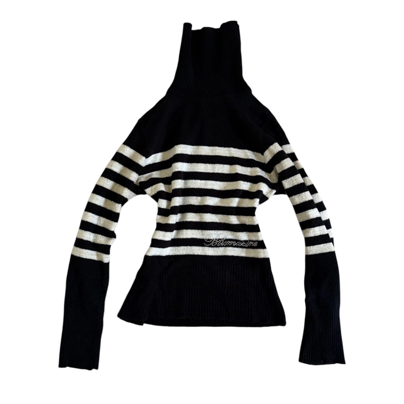 Maglioni & Felpe: blumarine sweater high collar wool stripped black – Usato da Meilen venduto da angelyxss