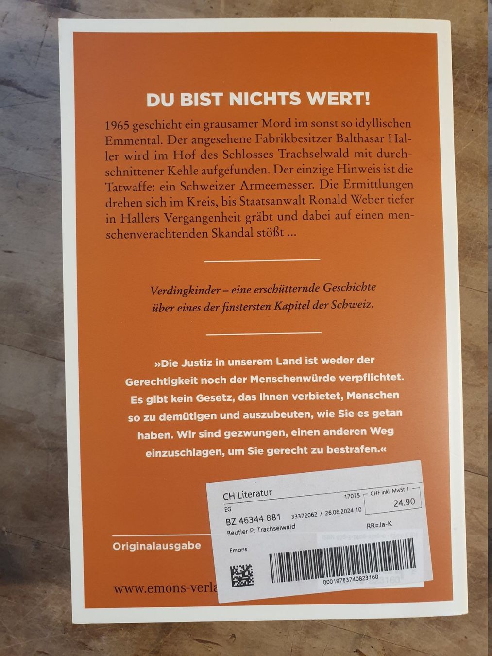 Libri: Trachselwald Peter Beutler Emons – Usato da Zürich venduto da loosebone 1