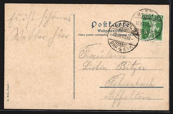 Cartoline postali: St. Chrischona, Blick von der Terrasse a – Usato da Berlin venduto da bartko-reher 1