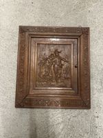 🪵 Coffret mural ancien sculpté à la main – cachette secrète