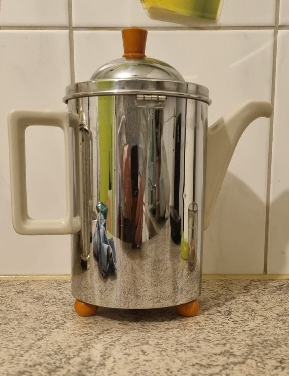 Thermokanne 1000ml Mit Teesieb - Edelstahl Isolierkanne Vintage Blumenmuster