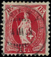 1908 - 1Fr. Stehende Helvetia - Faserpapier - "die 99B"