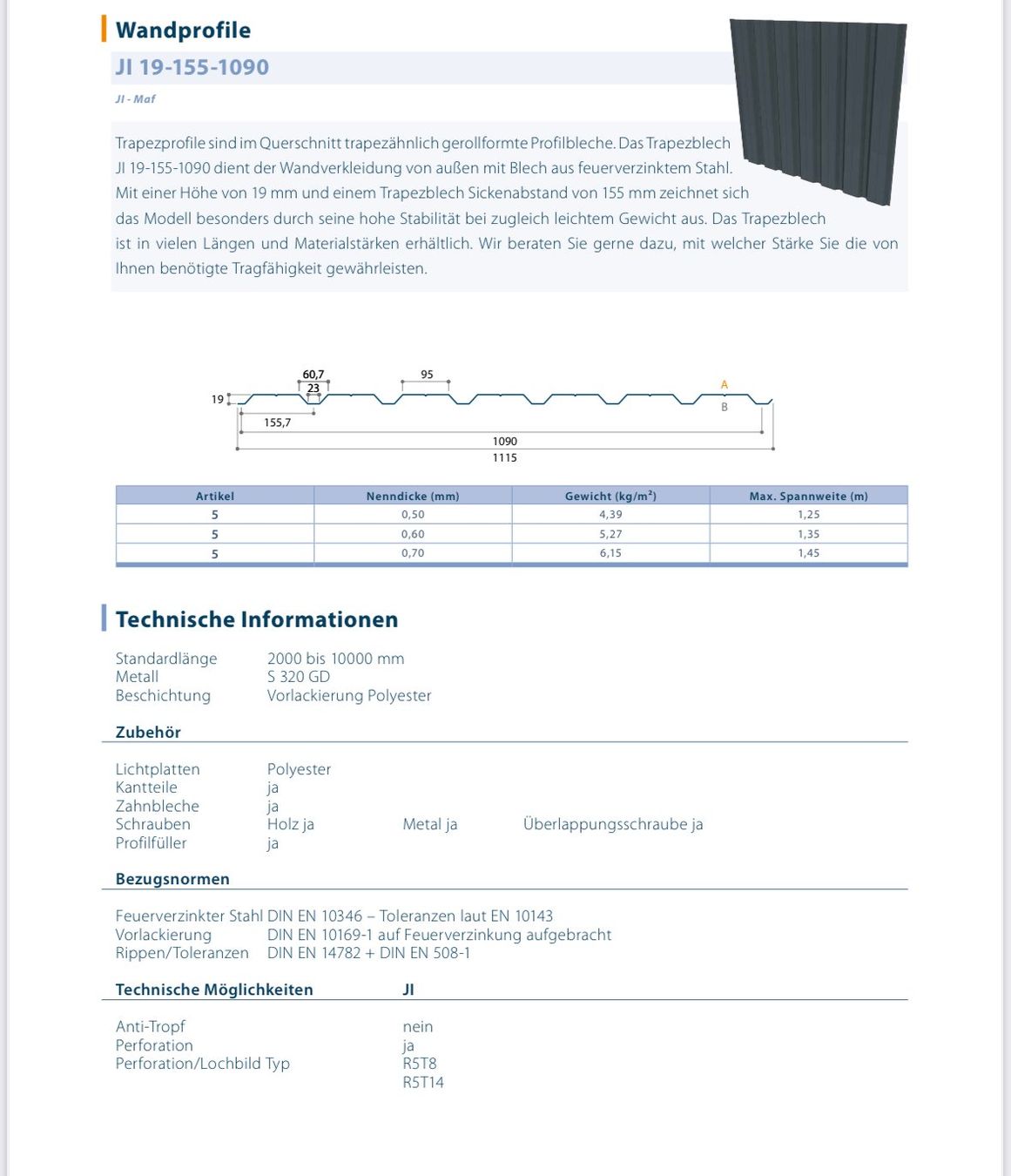 Sonstige Baumaterialien: 3.5m Trapezprofilblech in Holzoptik – Neu und originalverpackt aus Bichelsee von 123Tremp321 2
