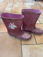 Gummistiefel Gr.36 "Einhorn" pink mit Glitter regenbogen