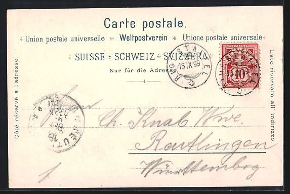 Cartoline postali: Litho Rigi, Panorama mit Gütschen, Hase – Usato da Berlin venduto da bartko-reher 1