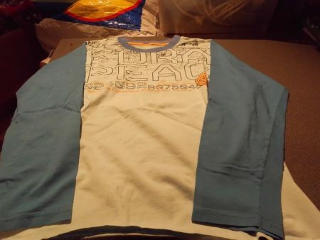 Pullover ca. Grösse 164, blau, Aufdruck