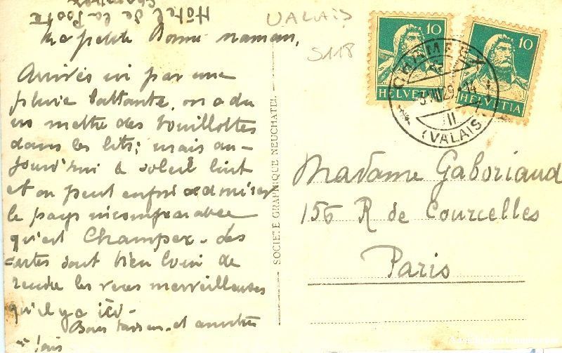 Cartoline postali: Champex - et le Grand Combin + 1929 – Usato da Emmenbrücke venduto da teestube 1