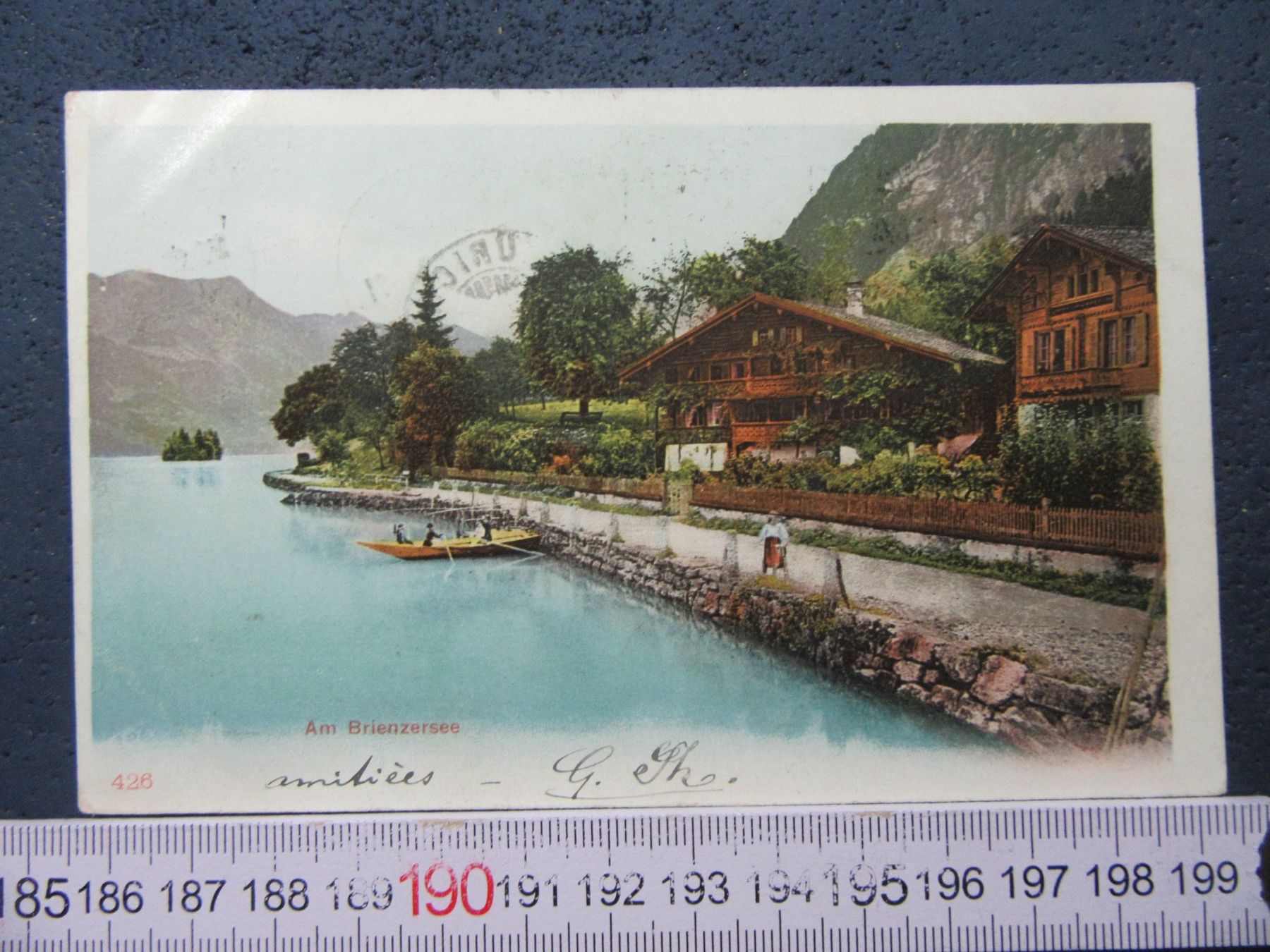 Cartoline postali: CHALETS AM BRIENZERSEE 1902 BELEBT BEO AK – Usato da Ettingen venduto da Hausi4711