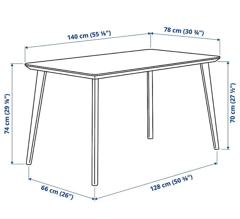 Ikea Tavoli: Table 140x78 Ikea lisabo – Usato da Neuchâtel venduto da mderbois 1