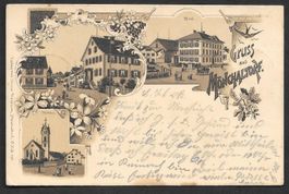 Mönchaltorf braune Lithografie