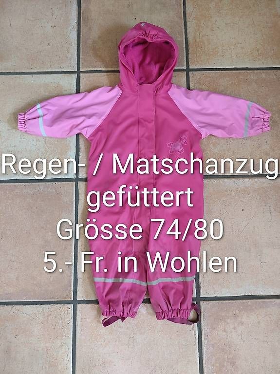 Completi: Regenanuug, Matschanzug Grösse 74/80 – Usato da Wohlen AG venduto da Miel12