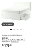 IKEA BRIMNES Bettgestell 160×200 cm inkl. Lattenrost