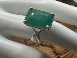 Smaragdring 12ct.in Sterlingilber, Gr.55