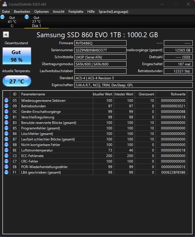 Samsung Dischi rigidi: Samsung SSD-Harddisk 860 EVO 1TB – Usato da Langnau am Albis venduto da Thueppi 4