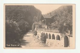 Postkarte Bad Ragaz mit Tamina Fluss u. Haus St. Gallen 1933