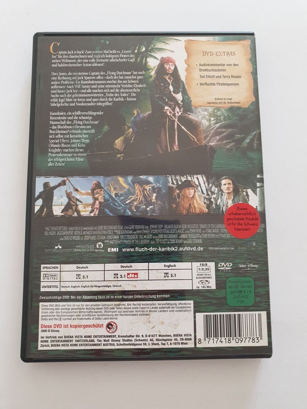 Tutti i DVDs: Fluch der Karibik 2 DVD – Usato da Oberdorf BL venduto da BaldenEagle 1