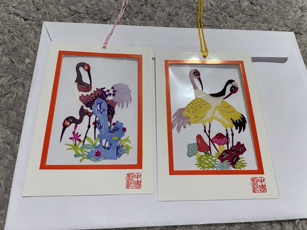 Grafica & Litografie: Chinesische Scherenschnitte, Kraniche, Geisha, Deko – Usato da Rüfenacht BE venduto da Edinas_shop 1