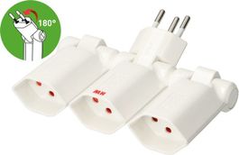 Mehrfachstecker Clip-Clap 3×T13 weiss mit Kinderschutz