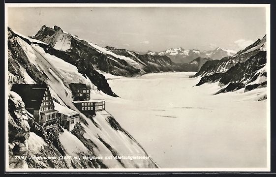 Cartes postales: Jungfraujoch, Berghaus mit Aletschgletsc – D'occasion à Berlin par bartko-reher