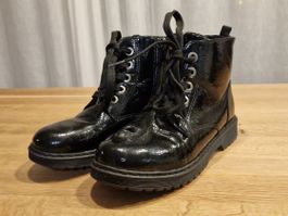 Pep Step Schnürstiefel mit Reisverschluss Gr. 34 schwarz