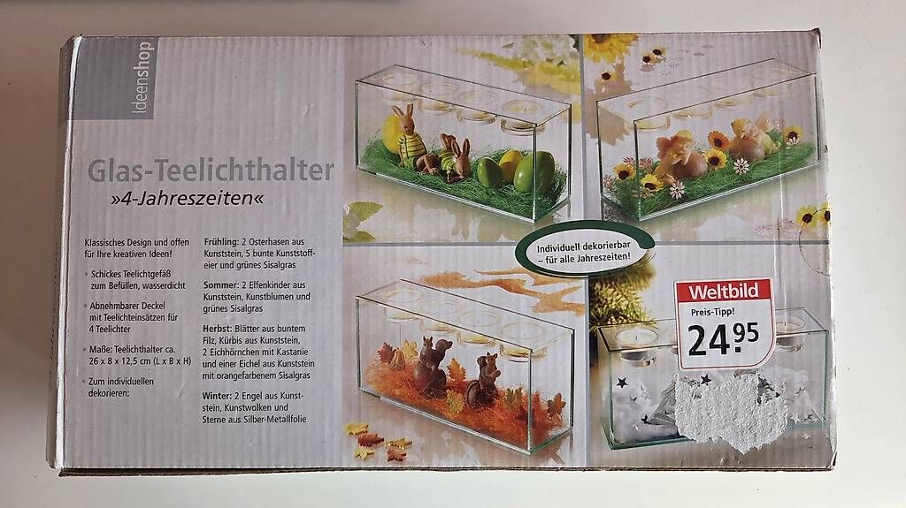 Portacandele: Glas-Teelichthalter 4 Jahreszeiten – Usato da Schöftland venduto da Ringer16