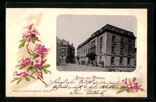 Cartoline postali: Herisau, Ortspartie mit Blick auf ein gr – Usato da Berlin venduto da bartko-reher