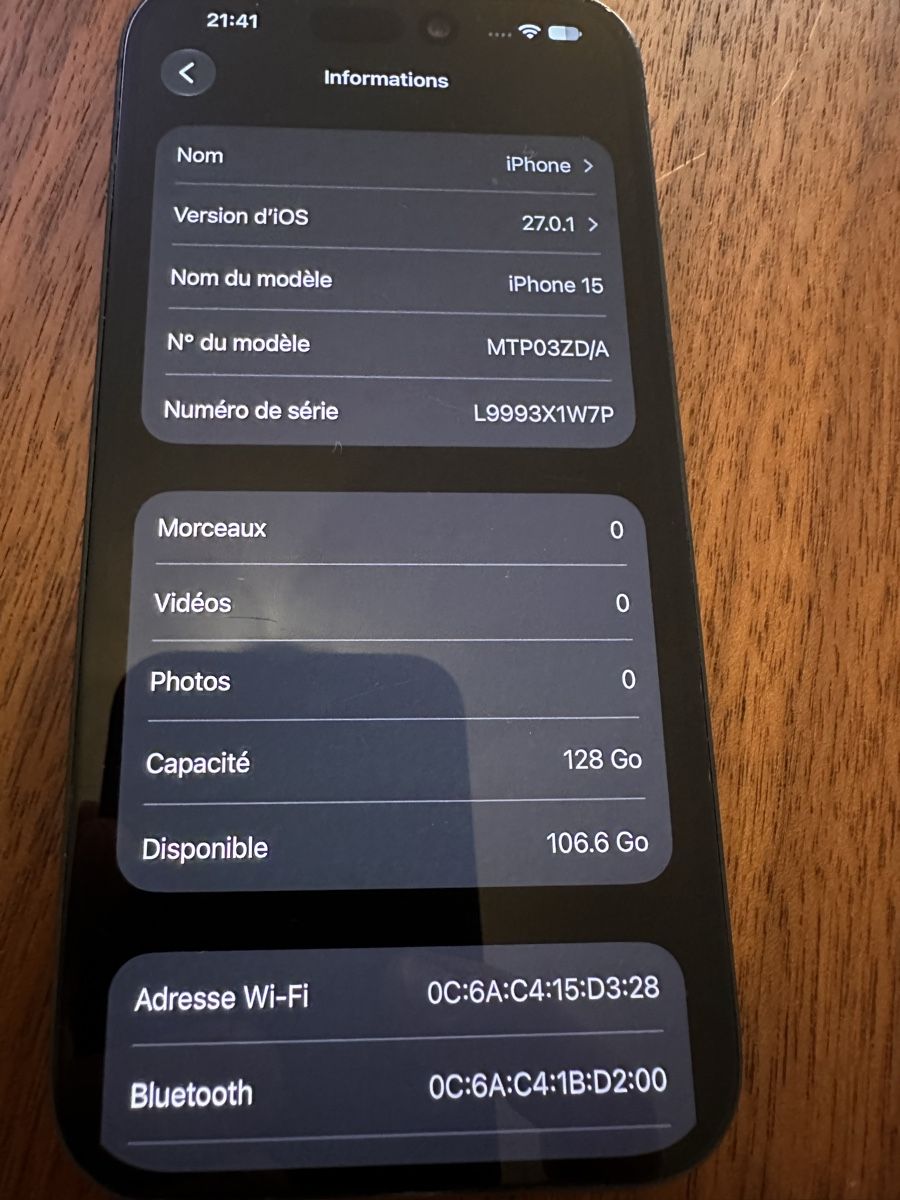 Apple Portables: Iphone 15 128Gb – D'occasion à Lausanne par F.Olluri 2