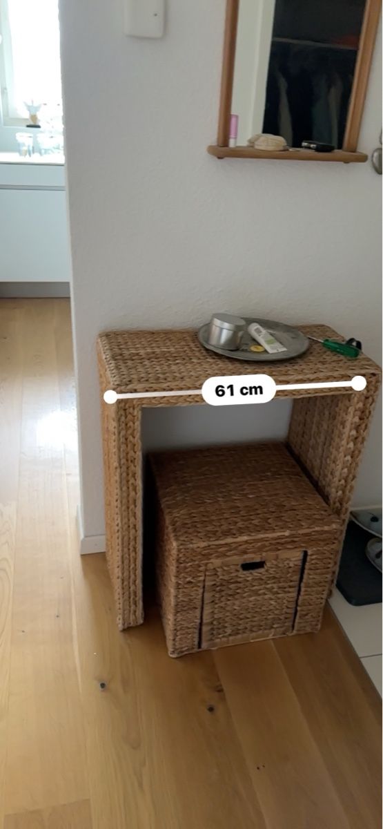 Garderobe: Gardarobe /  Eingangsmöbel mit Hocker aus Rattan – Gebraucht aus Rickenbach b. Wil von ammanna