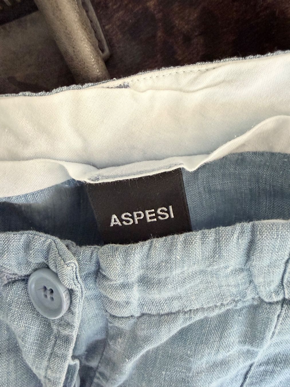 Aspesi Pantaloni: Aspesi Leinen Cargo Hose, Gr. 40, hellblau, Top Zustand – Nuovo (secondo la descrizione) da Zürich venduto da Reloved2020 4